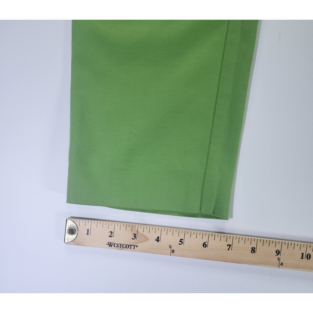 St John Pants Slacks Women's 4 Green Cotton Straight Leg Flat Front Zipper EUC - Picture 10 of 10